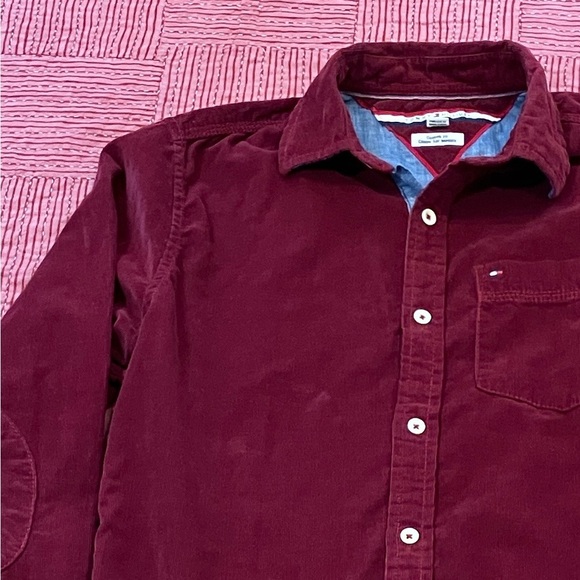 Tommy Hilfiger men’s size XS burgundy red Corduroy Shirt - Picture 12 of 15